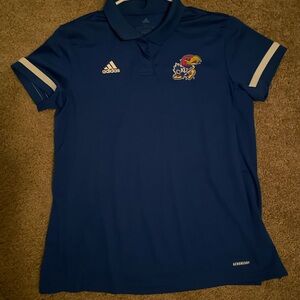 Women’s large Kansas University Adidas Jayhawk Polo